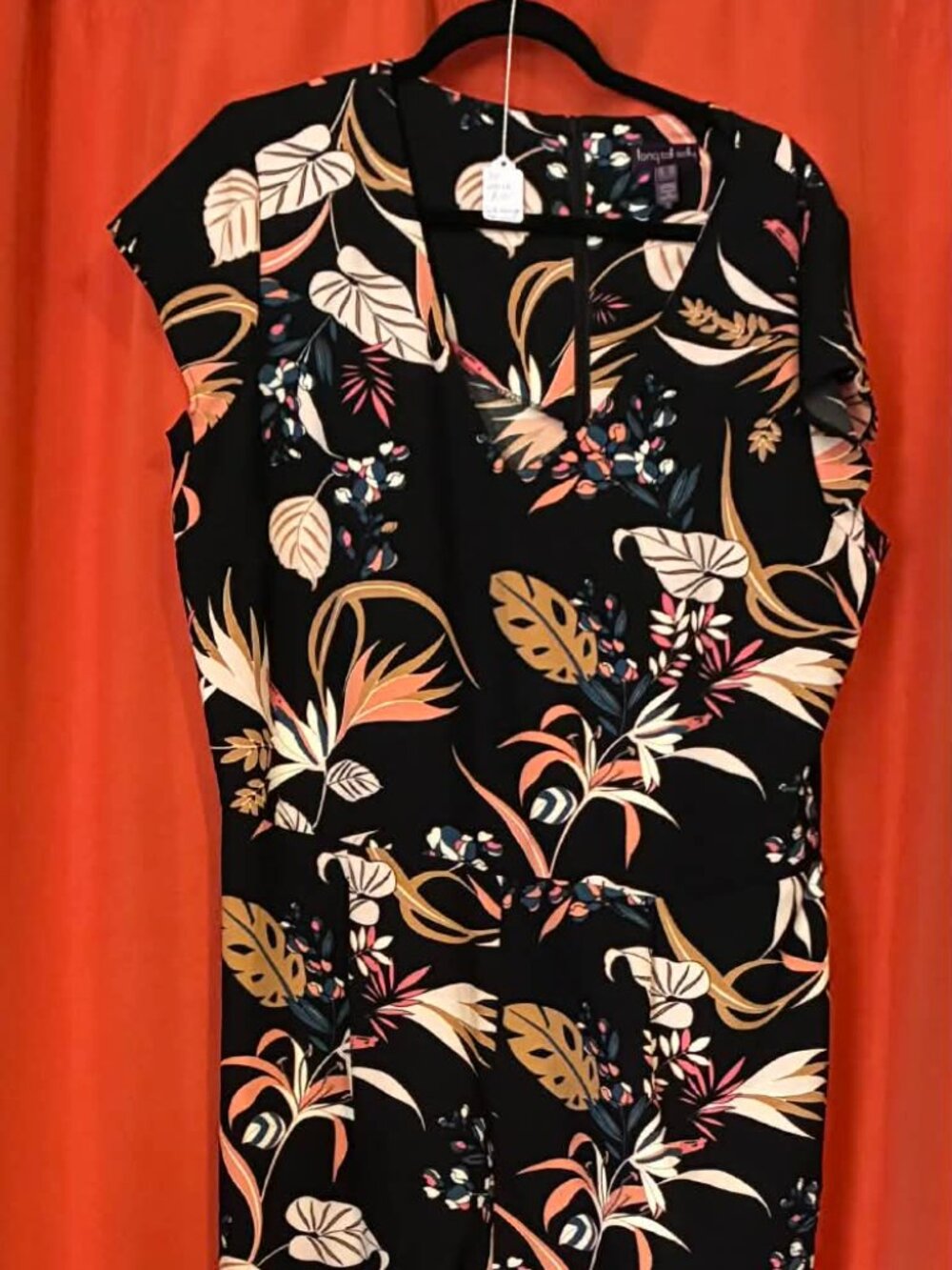 Long Tall Sally Tropical Print Jumpsuit — SKU CA55271 (Size 16 US — Black Floral